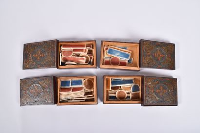 Coffret à jeu de quadrille XIXe s, en placage...