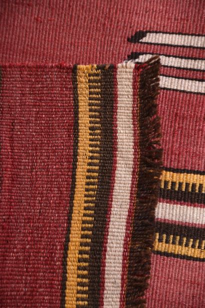 Tapis Kilim turque, en laine à décor de bandes...