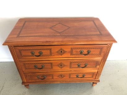 Commode époque Directoire, en merisier et...