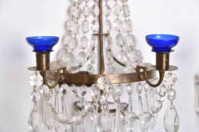 Suède XIXe s, Paire d'appliques à deux bras...