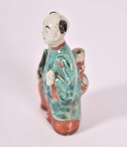 Chine début XXe s, Groupe en porcelaine émaillé...