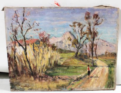 Raymond GAUDET (XX), Chemin en Provence,...