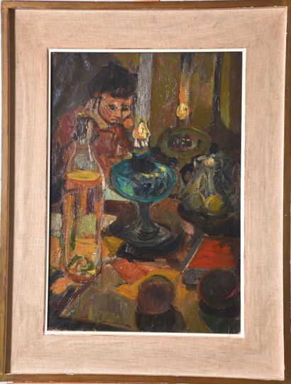 Jean Félix DUCOMMUM (1920-1958), Scène d'intérieur...