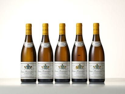 Set of 5 bottles including: 1 bottle of PULIGNY-MONTRACHET...