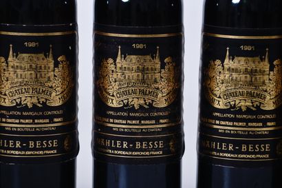 Château PALMER 1981, 3e GCC Margaux, 12 bouteilles,...