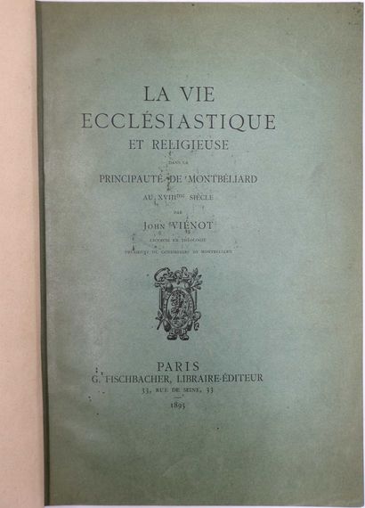 VIENOT (John). La Vie ecclésiastique et religieuse...