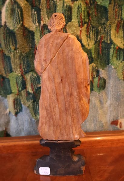 Saint Apôtre ou Christ en tilleul sculpté,...