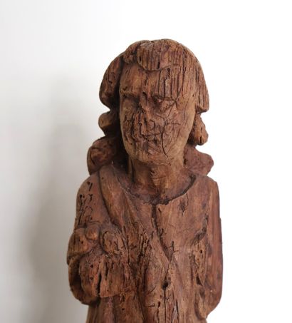 Saint Jean de calvaire en bois sculpté en...