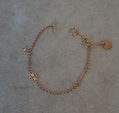 HERMES
Bracelet Ex-libris, en or rose 18K...