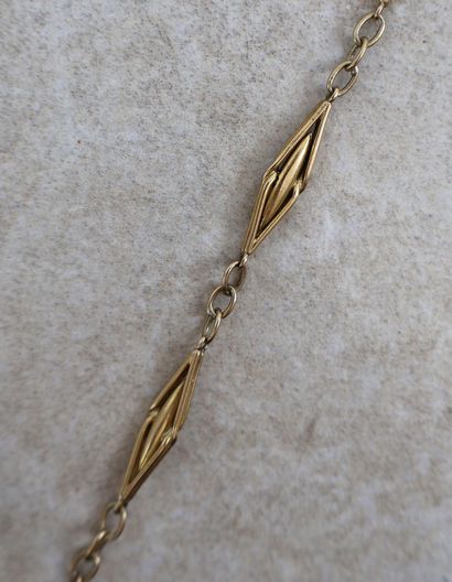 Chaine de montre en or jaune 18K 750/1000,...