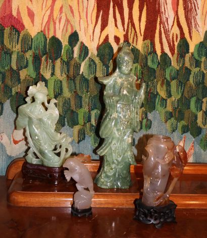 Set in hard stone, China, 20th century, including:...