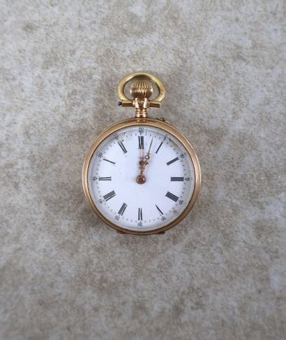 Montre de poche en or 14K (585 ‰), la boîte...