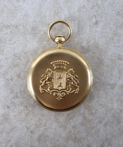 Grande montre de poche en or 18K (750 ‰),...