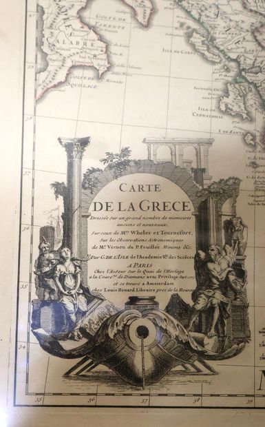 Ensemble de deux gravures : 
Carte de la...
