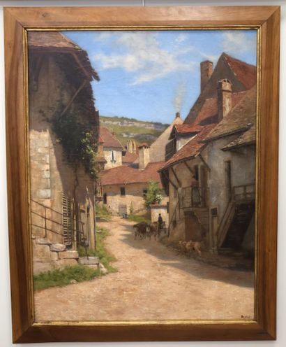 Léon BOUDOT (Besançon, 1851-1930)
Rue animée...