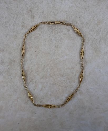 Chaine de montre en or jaune 18K 750/1000,...