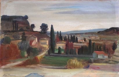Ecole moderne
Campagne italienne 
Huile sur...