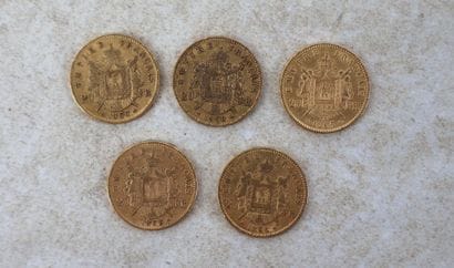 PAS DE LIVE SUR CE LOT
Cinq pièces de 20...