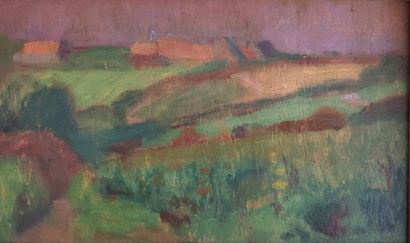 Ecole moderne
Paysage
Huile sur panneau recto...
