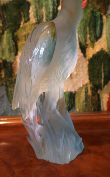 DAUM France
Heron in blue and orange glass...