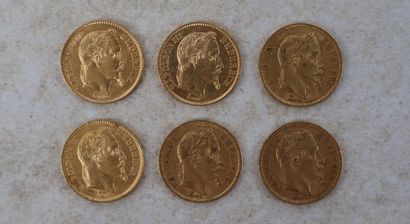 PAS DE LIVE SUR CE LOT
6 pièces 20 francs...