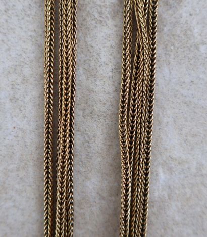 Chaine de montre en or jaune 18k 750/1000,...