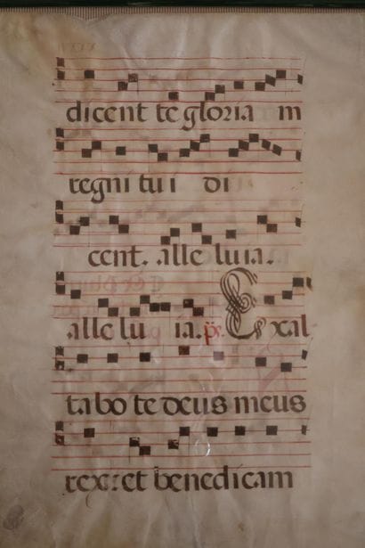 Page d'antiphonaire, le feuillet 48,4 x 35,7...
