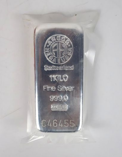 Un lingot 1 kilo en argent 999,0, Argor Heraeus...