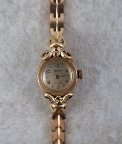 DERMONT. Montre de dame en or 18K (750 ‰),...