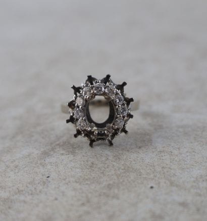 Monture de bague en or blanc 18K (750 ‰),...