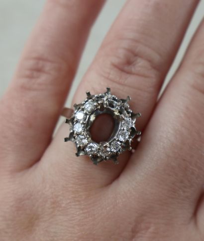 Monture de bague en or blanc 18K (750 ‰),...