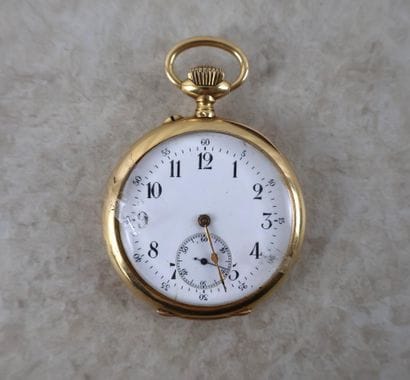 Montre de gousset en or jaune 18K (750 ‰),...