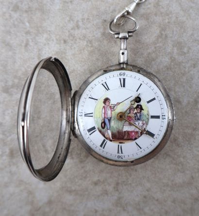 Montre à gousset en argent 800/1000, fin...