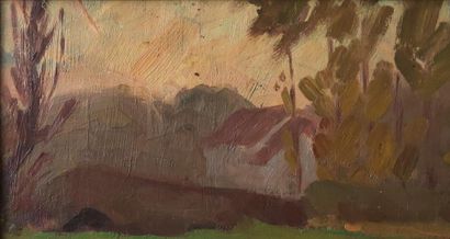 Ecole moderne
Paysage
Huile sur panneau recto...
