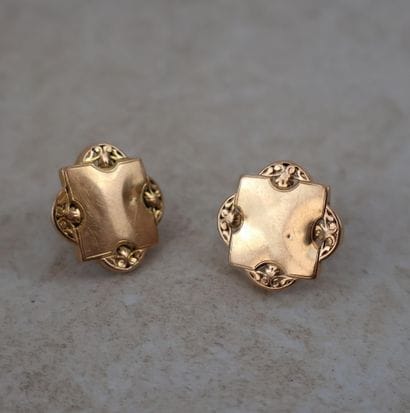 Boutons de manchettes en or jaune 18K 750/1000,...