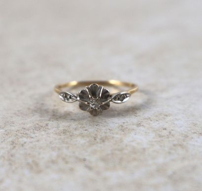 Bague en or probablement 18K (750 ‰ (non...