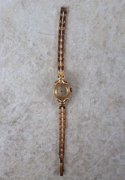 DERMONT. Montre de dame en or 18K (750 ‰),...
