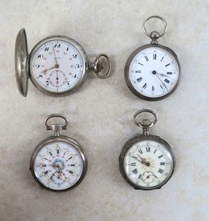 Ensemble de cinq montres de gousset en argent...