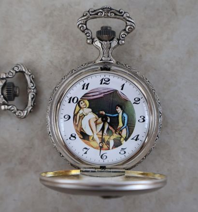 Ensemble de deux montres érotiques, les boîtier...