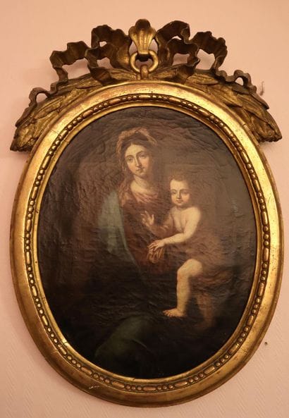 Ecole du XVIIIe siècle 
Vierge à l'enfant...