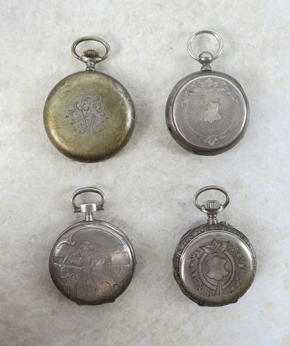 Ensemble de cinq montres de gousset en argent...