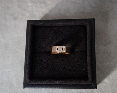 HERMES
Bague H d'ancre en or rose 18K 750/1000,...