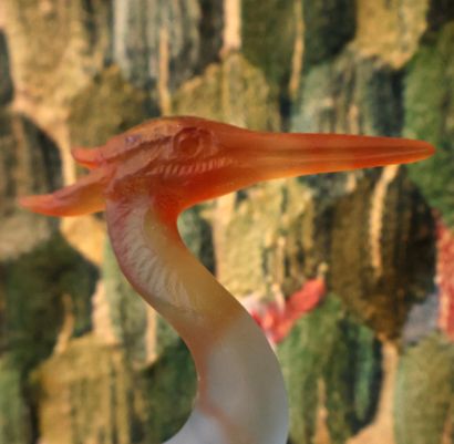 DAUM France
Heron in blue and orange glass...