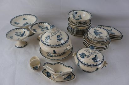 SARREGUEMINES 
Doll's dinette set, in earthenware...