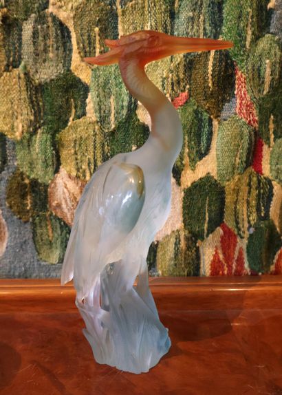 DAUM France
Heron in blue and orange glass...