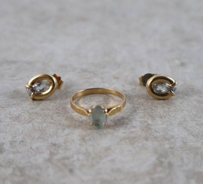 Bague en or 18K 750/1000, poinçon tête d'aigle,...