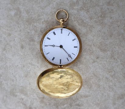 Montre savonnette plate en or probablement...