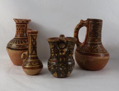 Ensemble de quatre poteries en argile de...