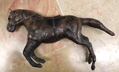 Leather-clad horse 
H. approx. 42 cm