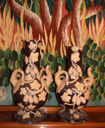 In the style of Boch Keramis
Pair of brown...